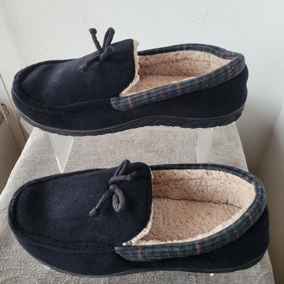 Men’s Totes Black Toasties Warm Moccasin Slippers (Size: XL 11/12) - Picture 1 of 13